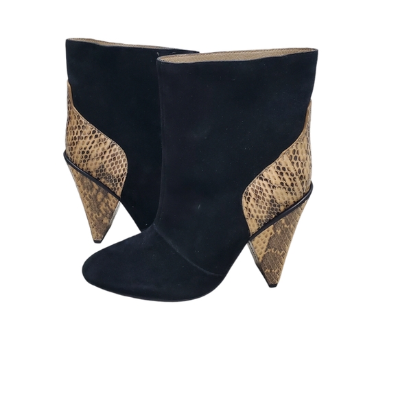NWOT See by Chloe | Molly Suede Snake Heeled Booties Slouch 5.5 - Picture 2 of 10